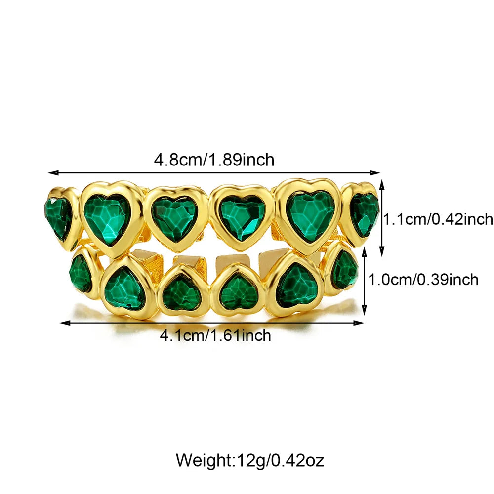 Red Crystal Heart Tooth Caps For Women Men Jewelry Hip Hop Silver Color Green Zircon Teeth Grillz Dental Grills Gold Green Gold Red Top Gold Green Bottom Gold Green-Gold Red Top-Gold Green Bottom-Gold Red-Gold Green Top-Silver Green Top-Silver Green-Silver Green Bottom-Silver Red-Gold Red Bottom-Silver Red Bottom-Silver Red Top-