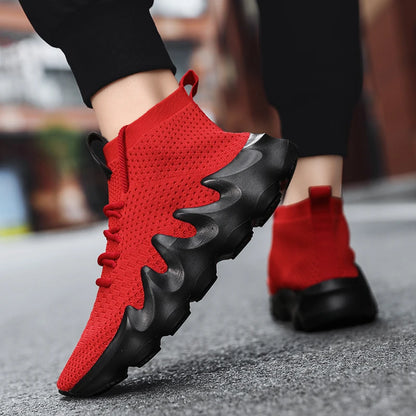 Mens High Top Fashion Sneakers Breathable Shoes Comfortable Sneakers Heighten Sports Shoes Men Lightweight