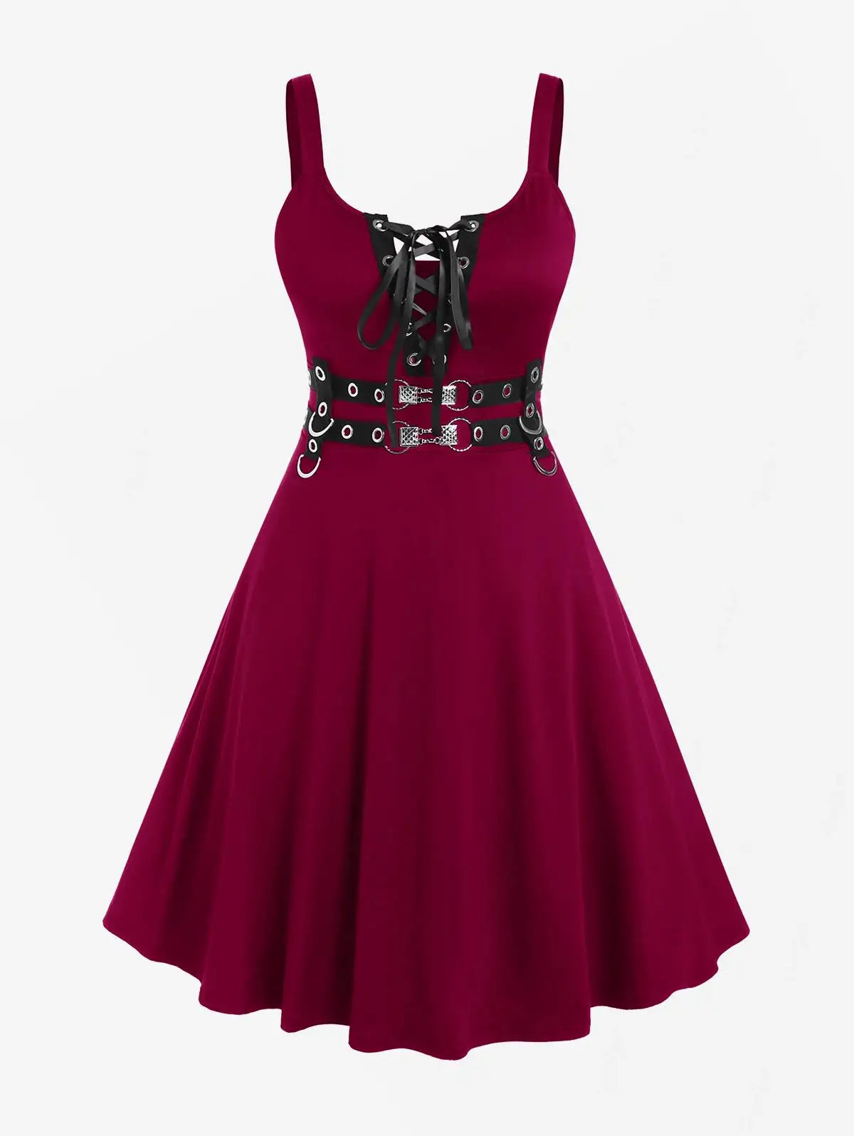 Sleeveless Wrap Gothic Vintage Swing Dress Soild Color Lace-Up Grommets High Waist Deep Green / L Deep Blue / 4XL Deep Blue / 5XL Deep Green / L-Deep Blue / 4XL-Deep Blue / 5XL-Deep Blue / XXXL-Deep Green / 5XL-Deep Green / XXXL-Deep Green / XXL-Deep Green / XL-Deep Red / 5XL-Deep Red / XXXL-Deep Red / XXL-Deep Red / XL-Deep Blue / XXL-Deep Blue / XL-Deep Blue / L-Deep Red / 4XL-Black / L-Black / XL-Black / XXL-Black / XXXL-Deep Red / L-Black / 4XL-Black / 5XL-Deep Green / 4XL-