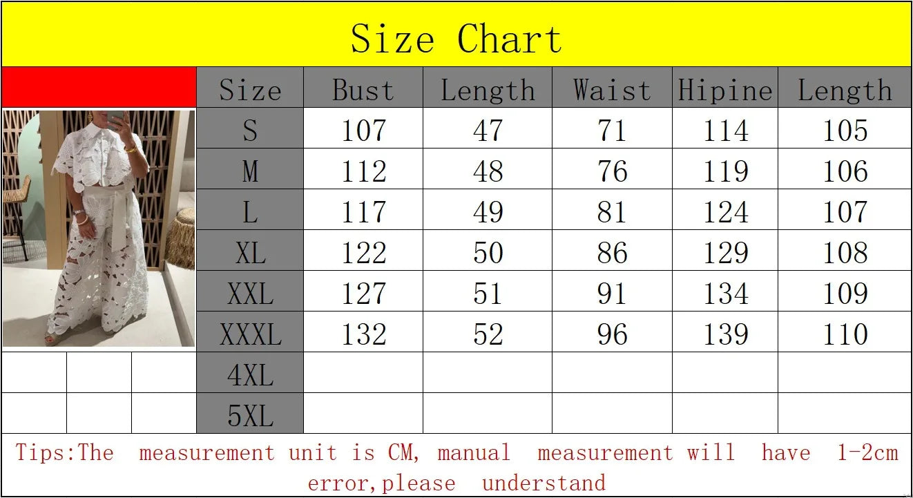 Lapel Single-breasted Shirt Top + Wide-leg Pants 2-piece Set Women Casual Hollow Suit