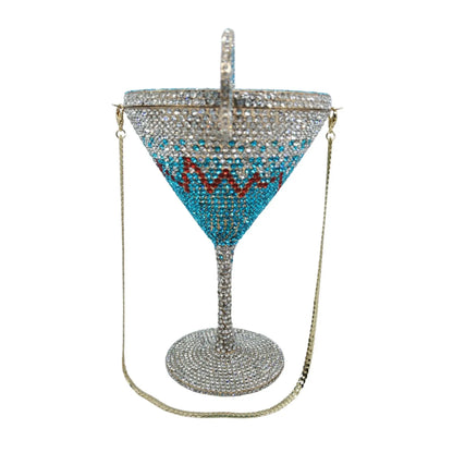 Jewels Martini purse Diamond Evening Purses Crystals Bridal Handbag Dinner Purses Rhinestone Party Clutch Bags