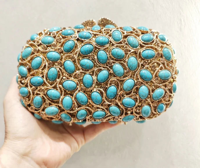 XIYUAN Big Stones Evening Purse Bags Rhinestone Wedding Gems Clutch Bag Bridal Clutches Women Diamonds