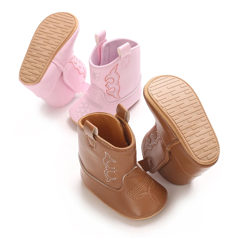 Baby Boots Made Of Soft PU and High-quality Cotton Short Boots With Rubber Soles and Anti Slip Baby