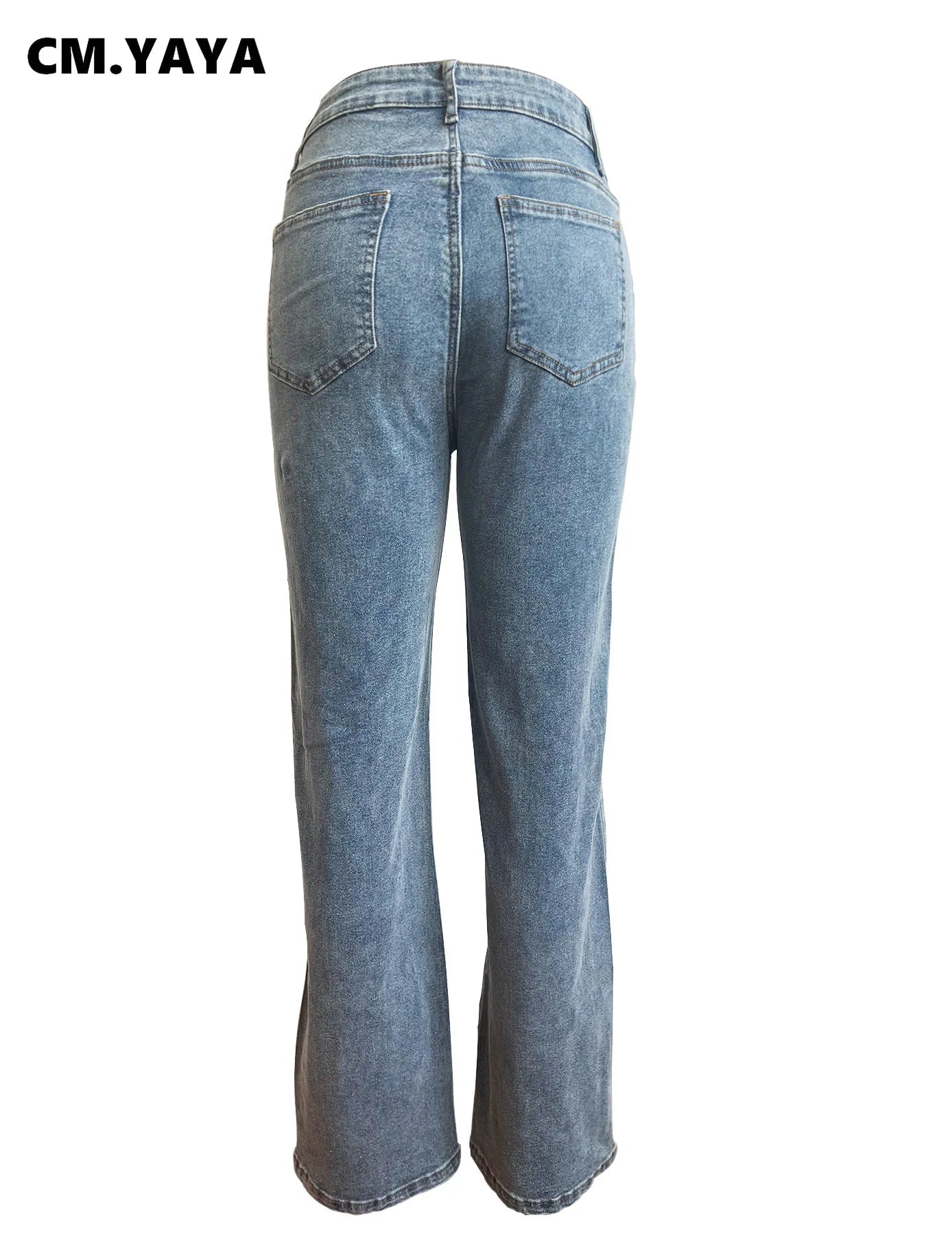 Vintage Cutout Hollow Out Criss Cross Straight Denim Pants High Waist Wide Leg Jeans Trousers