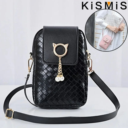 Fashion Women Mini PU Leather Crossbody Shoulder Bag Casual Mobile Phone Wallet Cute Handbag for Girls