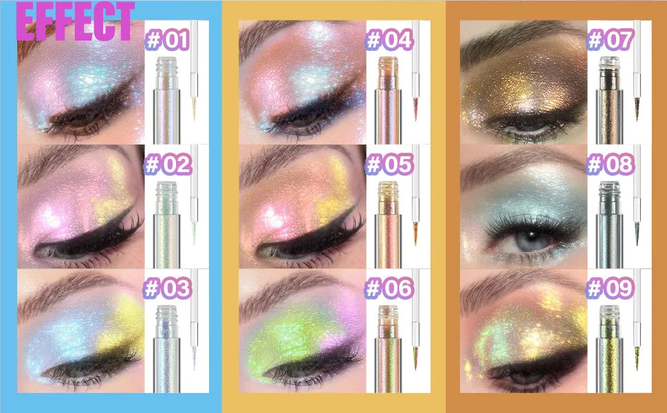 3 Pcs Duochrome Eyeshadow Liquid Set High Pigment Waterproof
