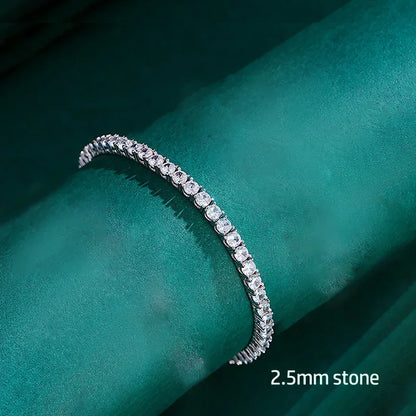 Real Moissanite Tennis Bracelet for Women Men 2.5-6.5mm Lab Diamond Bangle with Certificates 925 Sterling Silver Fine Jewelry