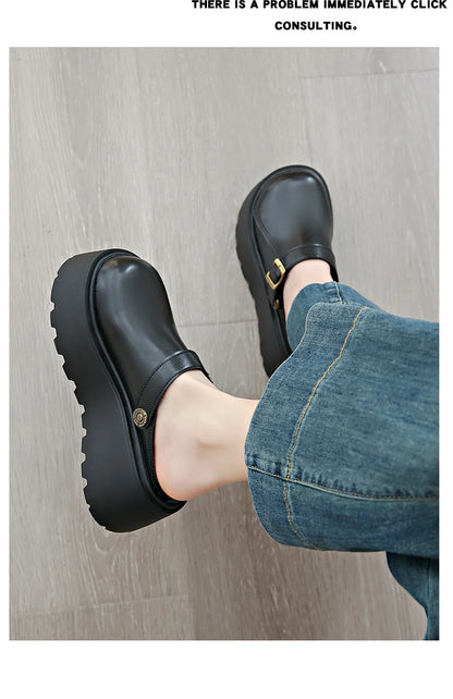 Thick Slippers Casual Shoes 1 Slip-on Baotou Half Slip-on Shoes