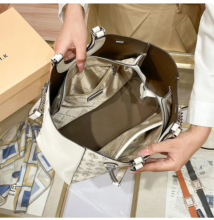 Light luxury brand designer high-end texture retro shoulder crossbody bag with l