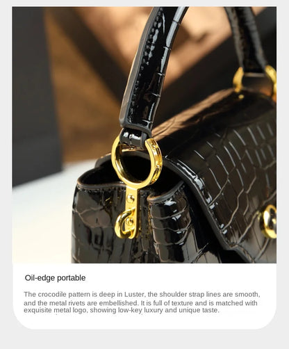 Crocodile Pattern Leather Handbag Luxury Fashion Small Shoulder Messenger Bag Portable Crossbody Shell Bags