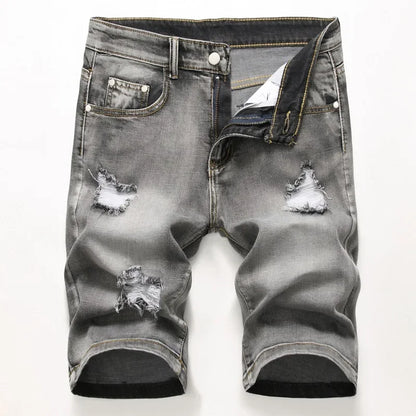 Men's Jeans Trend Denim Shorts Stretch Slim Hip Hop Classic