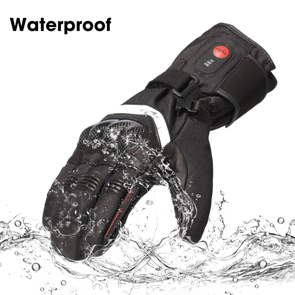 Savior Heat 100% Waterproof Motorcycle Gloves  Riding Heating Gloves With Bettery Warmer Hand Joints Leather
