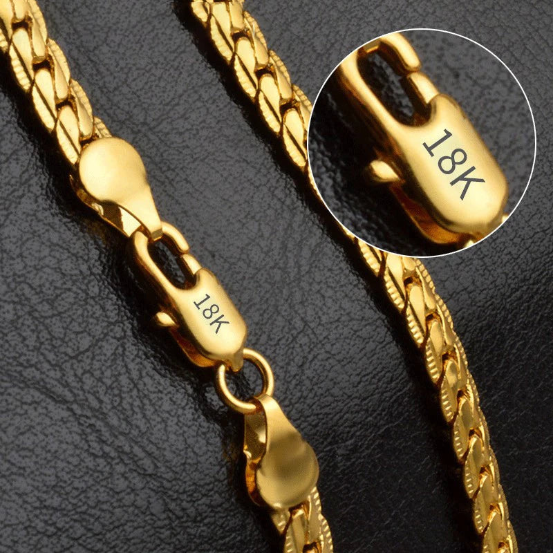 18K Gold/Silver Color 6mm Necklace 8/18/20/24 Inch Chain For Woman Men Gold / 60cm 24inches Gold / 55cm 22inches Gold / 50cm 20inches Gold / 60cm 24inches-Gold / 55cm 22inches-Gold / 50cm 20inches-Gold / 45cm 18inches-Silver / 50cm 20inches-Silver / 45cm 18inches-Silver / 40cm 16inches-Silver / 20cm bracelet-Gold / 40cm 16inches-Gold / 20cm bracelet-Silver / 60cm 24inches-Silver / 55cm 22inches-