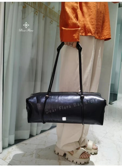 Large Capacity Boston Pillow Handbag Shoulder Bags Vintage Large Capacity Tote Bag