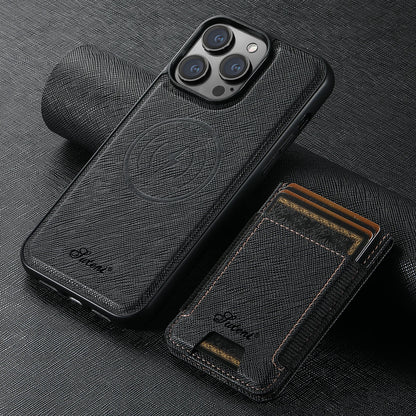 Luxury Leather Magnetic 2-in-1 Card Holder Wallet Phone Case Support Wireless Charging for iPhone 16Pro Max 15Plus 14 13 12