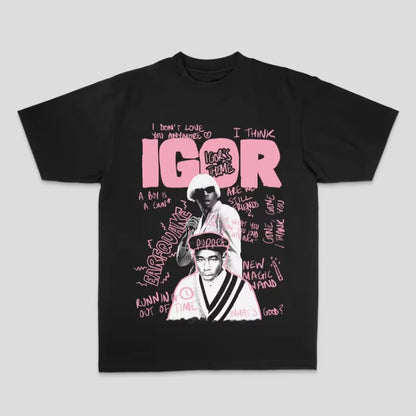 European and American Tyler The Cleator Creator Taylor Rap Hip Hop Top High Street Sporty Casual Men's T-shirt Couple Style Y2k