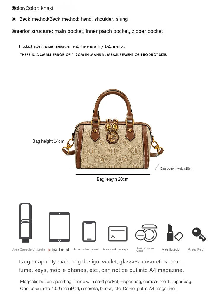 Brand Designer Luxury Pillow Bag Retro Single Shoulder Crossbody Bag