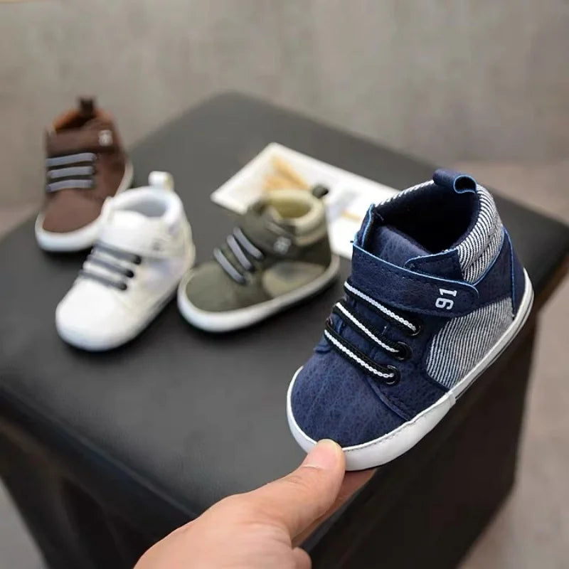 Canvas Baby Shoes for Boys and Newborns Soft Sole Non slip Walking Shoes for Preschool Children