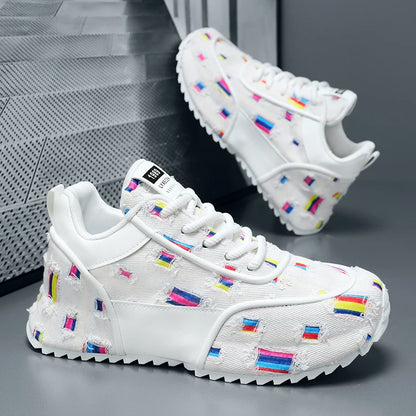 Men's casual, lightweight, breathable, comfortable, fashionable sports shoes White United States