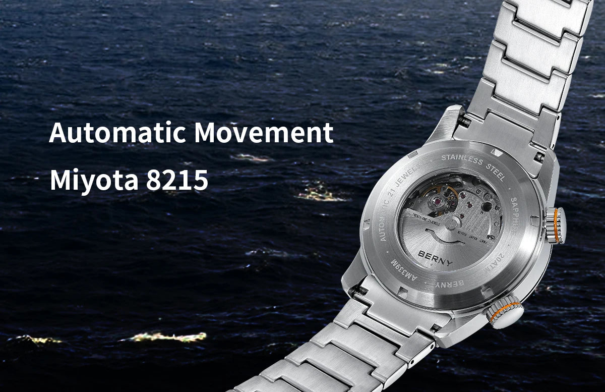 Automatic Dive Watch for Men Super Luminous Original Design 20 ATM Diver Wristwatch Sapphire