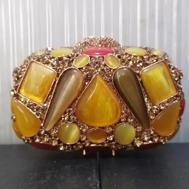 XIYUAN Big Stones Evening Purse Bags Rhinestone Wedding Gems Clutch Bag Bridal Clutches Women Diamonds