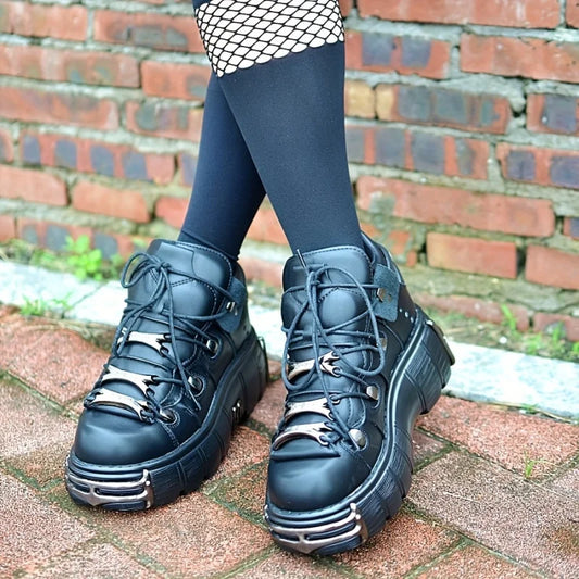Thick Bottom Platform Rock Metal Decoration Casual Trainers Punk Style Gothic Sport Shoes