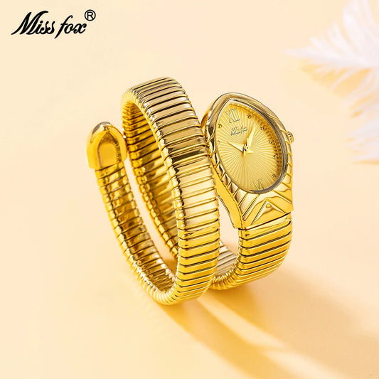 Women's Watches New Quartz Snake Shape Simple Ladies Watch Fashion Unique Strap Waterproof