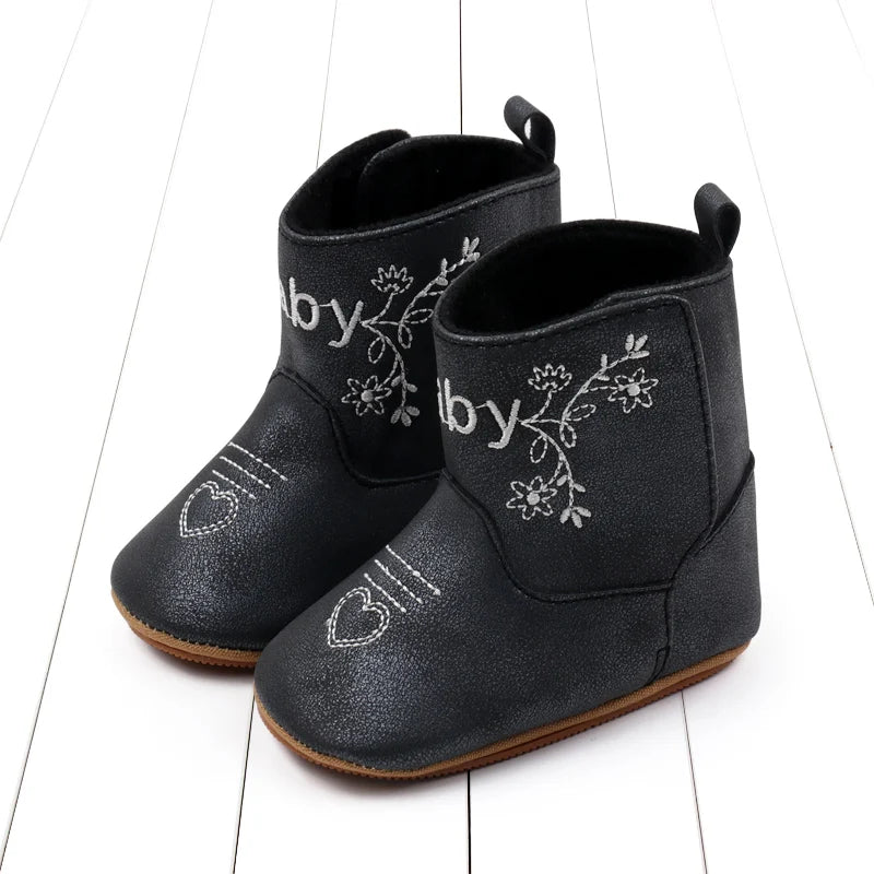 Baby Boots Made Of Soft PU and High-quality Cotton Short Boots With Rubber Soles and Anti Slip Baby