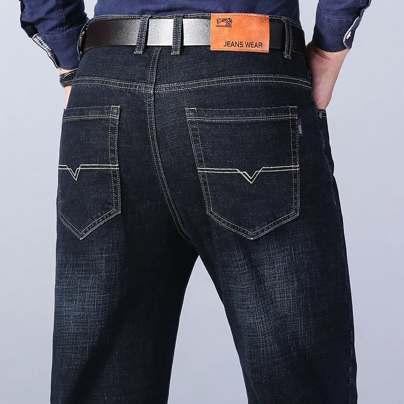 Stretch Slim Fit Pants Comfortable Soft Straight Casual Denim