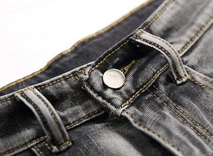 Men's Jeans Trend Denim Shorts Stretch Slim Hip Hop Classic