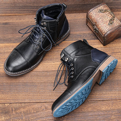 Brogue Chelsea Men Boots 2025 American style Comfortable Fashion Leather Boots