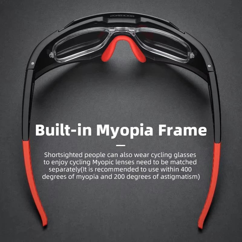 Photochromic Polarized Lens Adjustable Nose Support Myopia Frame Sports Men Women Cycling Goggle