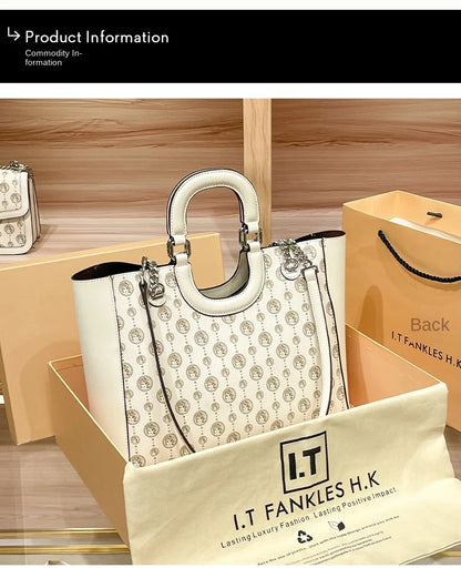 Light luxury brand designer high-end texture retro shoulder crossbody bag with l