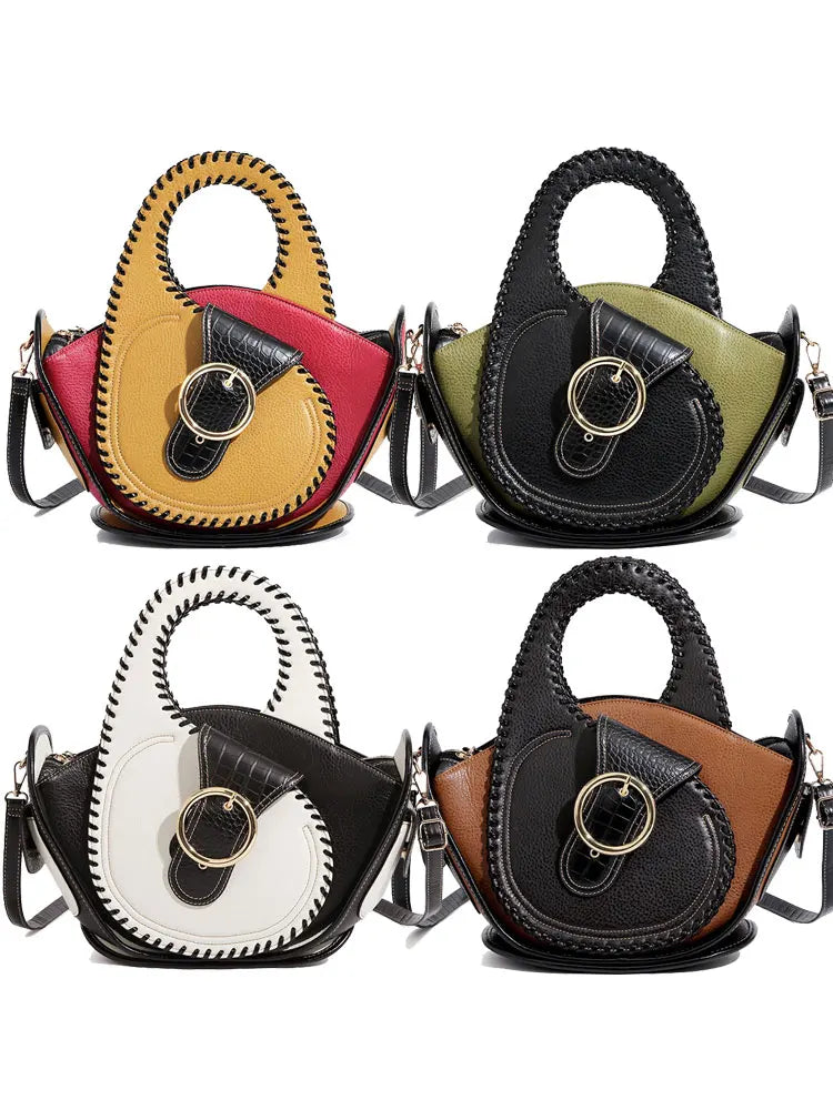 Shoulder Bag High-end Leather Purse Large Capacity Top Handle Crossbody