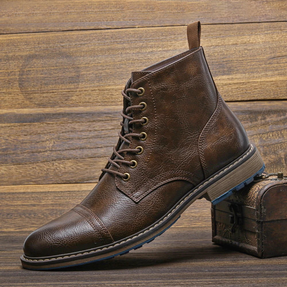 Brogue Chelsea Men Boots 2025 American style Comfortable Fashion Leather Boots