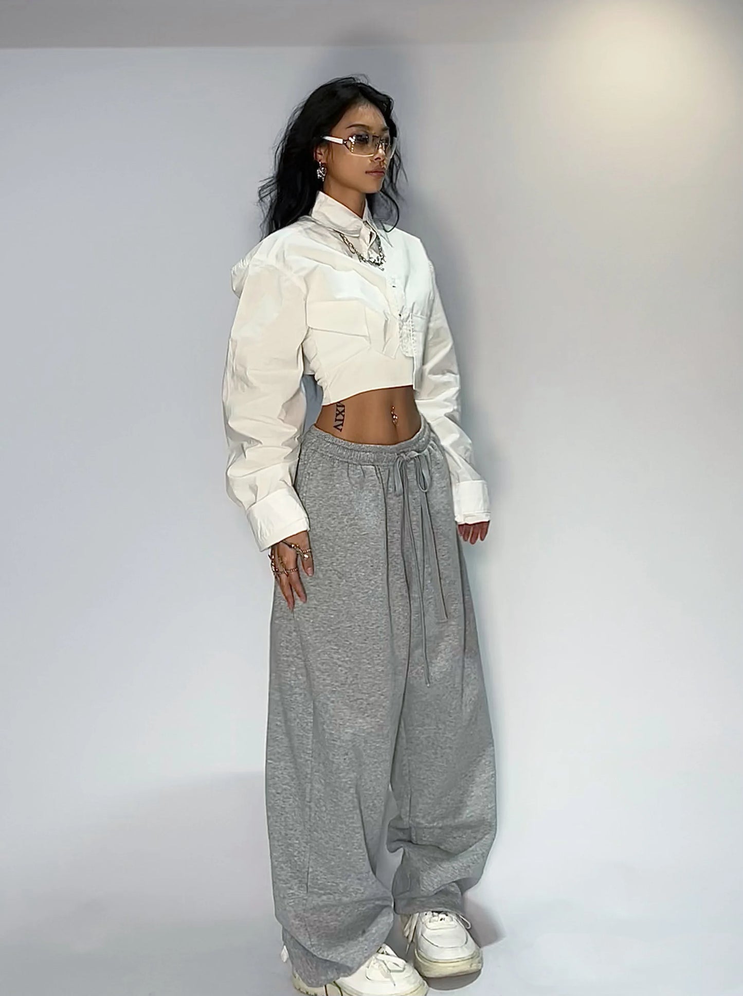 Y2K Baggy Pants Pocket Elastic Waist Oversized Wide Leg Pant Casual Streetwear