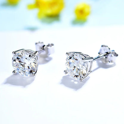 Kuololit GRA14K 10K OEC Moissanite White Gold Stud Earrings for Women Solid Yellow Gold Rose Gold D Color Solitaire Fine Jewelry