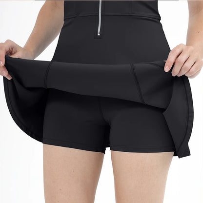 Women's Tracksuit Yoga Tennis Skirt Sets Short Sports Suit Gym Outfit Sexy Fitness Sportswear Golf Dress 2 Piece Workout Clothes