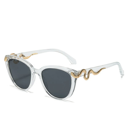 Metal Snake Trendy Street Shot Sun Glasses Brand Designer Ladies