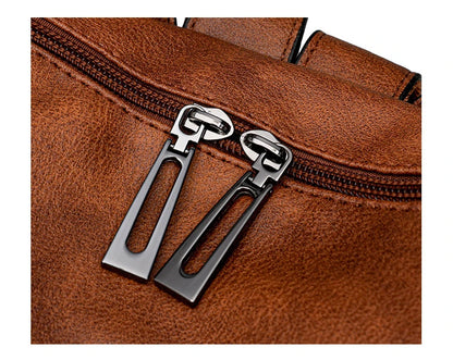 Backpack for Women Large Womens Backpack Leather Purse Designer Ladies Shoulder Bags with Tassel Two-toned Brown