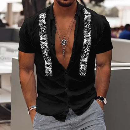 Solid Color Casual Shirt - Fashionable Street Style - Business Linen Material - Men's Short Sleeve Shirt