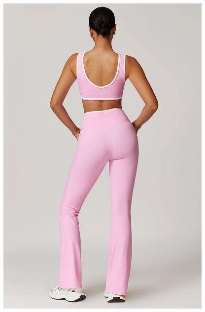 Yoga Set 2 Pieces Workout Outfits Fitness Sportswear Gym Tracksuit High Waist Leggings Sports Bra Athletic Wear Women Clothes