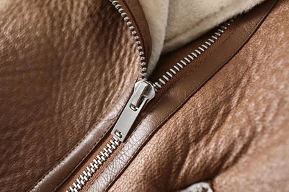 Thick and warm faux leather jacket Coat women's beige long-sleeved belt jacket women 2025 winter fashion new streetwear Tops