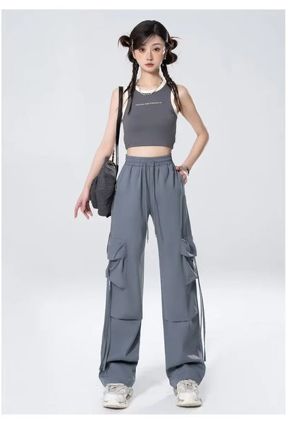 High-Waisted Cargo Pants Sweatpants Umbrella Design For Women