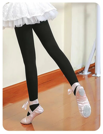 4 Pairs of Children's Pantyhose Black Leggings Dance Socks