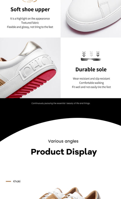 Women Casual Shoes White Flat Board Balance Technology Press Insole Comfort Sneakers