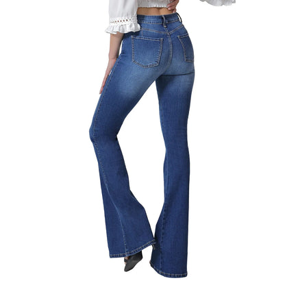 Boot Cut Jeans For Women Fashion Slim Denim Flare Pants Casual