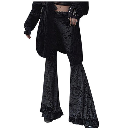 Cargo Pants Women High Waisted Fashion Long Pants Women Pants Gothic Lace Pants Paneled Wide-Leg Pants брюки женские