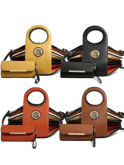 Shoulder Bag High-end Leather Purse Large Capacity Top Handle Crossbody