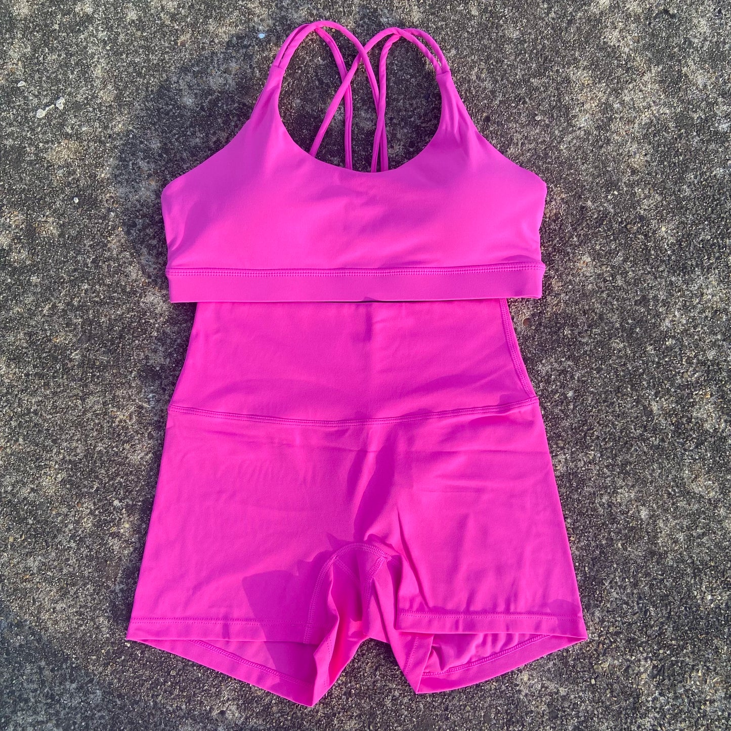 Solid Color Gym Bike Yoga Set Short Legging +Cross Sport Bra Tracksuit Athletic Women Gym Suit Comprehensive Training Jogging